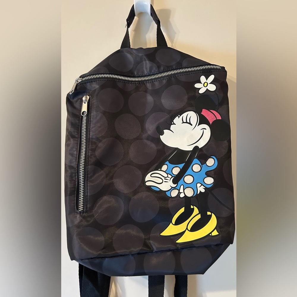 Disney Parks Minnie Timeless Backpack with Vinyl Applique & Polka Dots Pattern